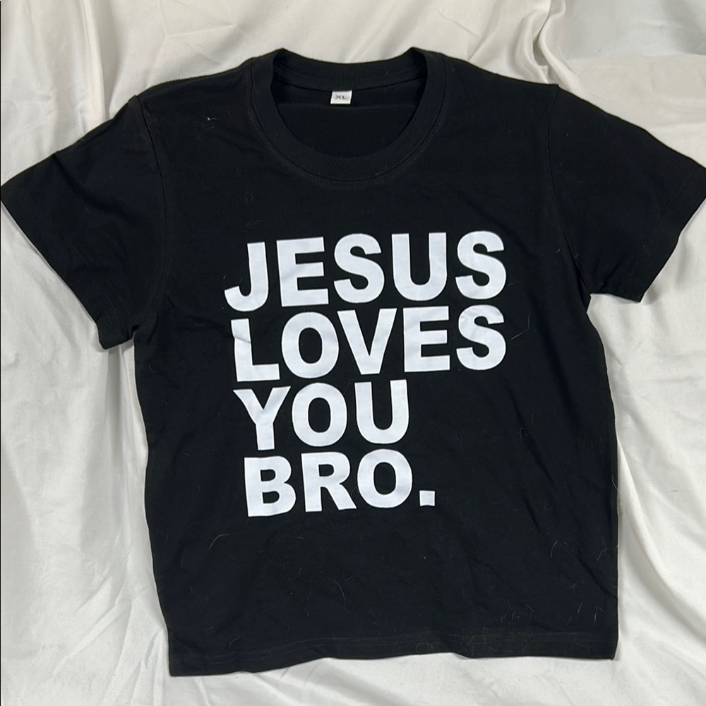 Black Kids T-Shirt with White Print